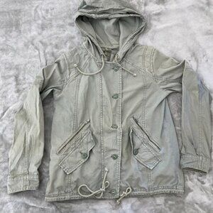 American Eagle Sage Green Hooded Utility Jacket w/ Removable Vest Small
